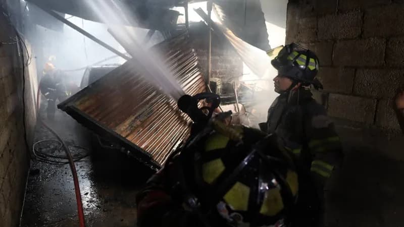 Durante el incendio.