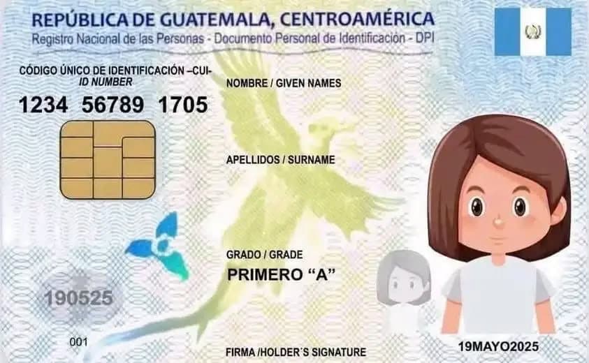Presentación de DPI para menores de edad.