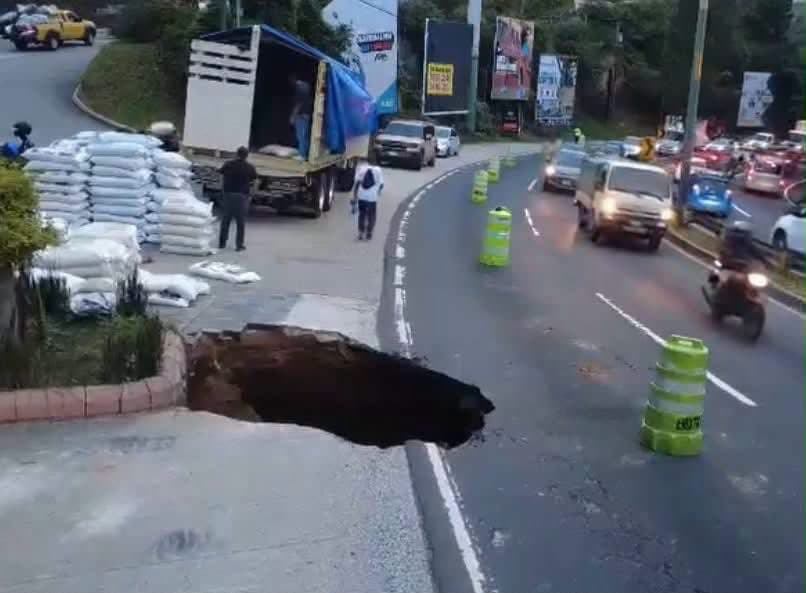 Así quedó el hundimiento.