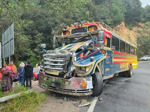 Así quedó el bus.
